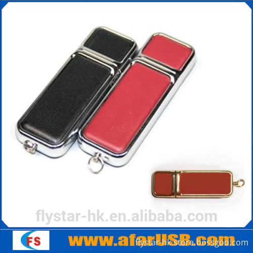 1-64GB leather metal usb flash drive